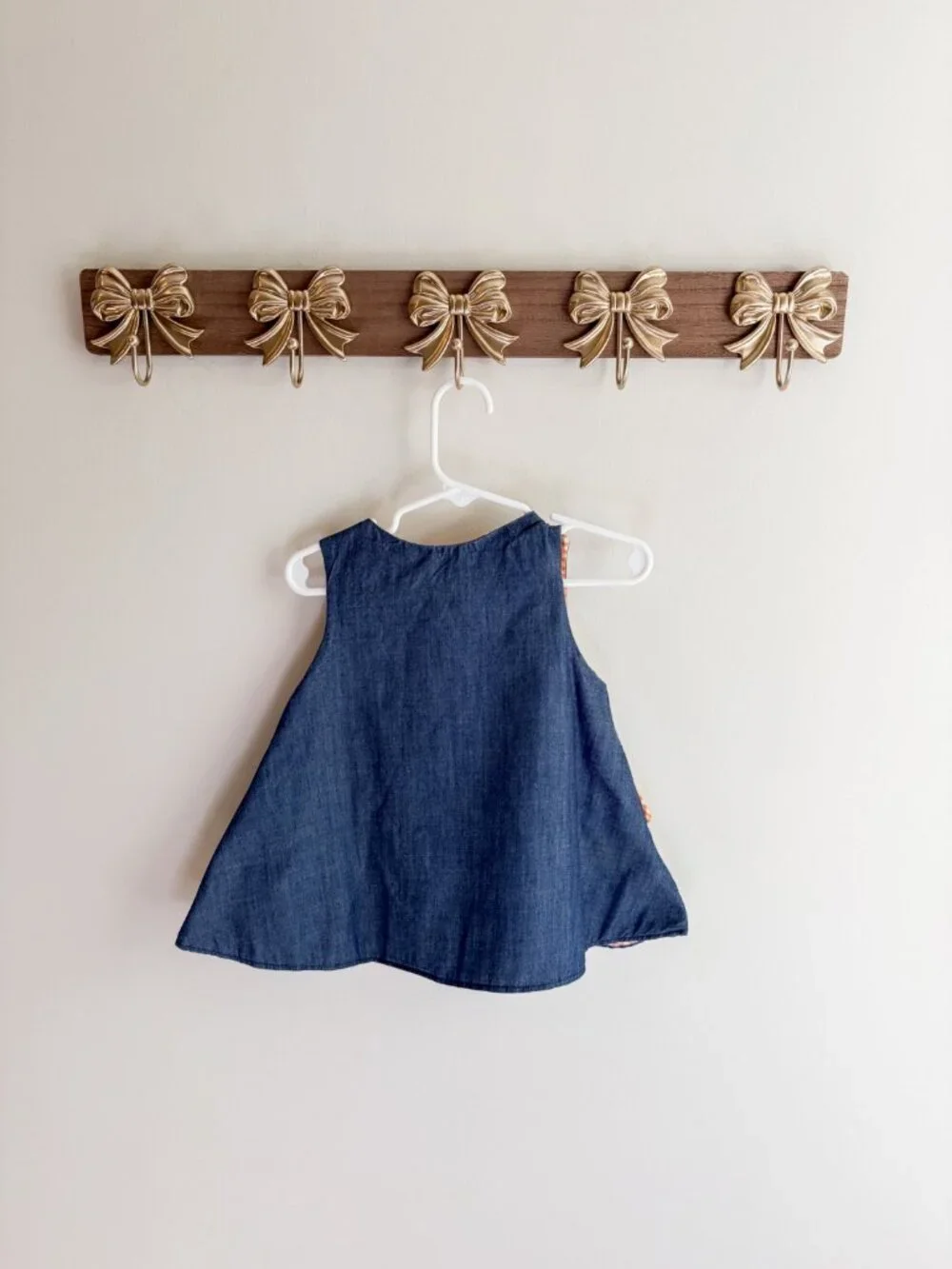 Girls size 2-3 years top dress blue and orange gingham